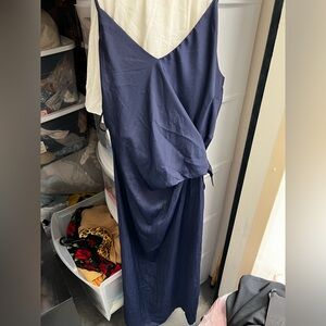 Chasing Kate St Frock Satin Navy Blue UK 16 US 12